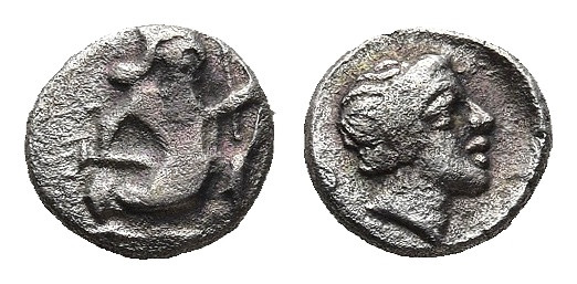 CILICIA. Uncertain. (4th century BC)
AR Tetartemorion (5,5mm 0,16g)
Obv: The P...