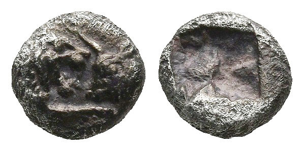 KINGS OF LYDIA. Kroisos. (circa 560-546 BC). Sardes
AR 1/24 Stater (6,5mm 0,3)...
