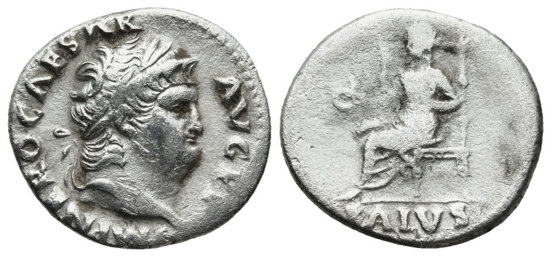 Nero (AD 54-68). Rome
AR Denarius (18,7mm 3,1g)
Obv: IMP NERO CAESAR AVGVSTVS....