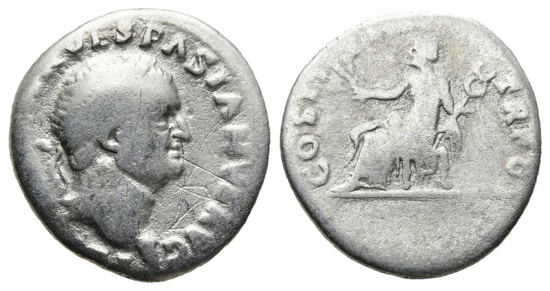 Vespasian (AD 69-79). Rome
AR Denarius (16,8mm 2,9g)
Obv: IMP CAESAR VESPASIAN...