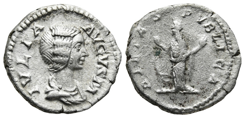 Julia Domna (193-217 AD). Rome
AR denarius (18,9mm 3,1g)
Obv: IVLIA AVGVSTA. D...
