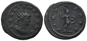 Gallienus (253-268 AD). Antioch
Antoninianus (22,9mm ,3g)
Obv: GALLIENVS AVG. Radiate and cuirassed bust of Gallienus to right.
Rev: VIRTVS AVG. Ma...