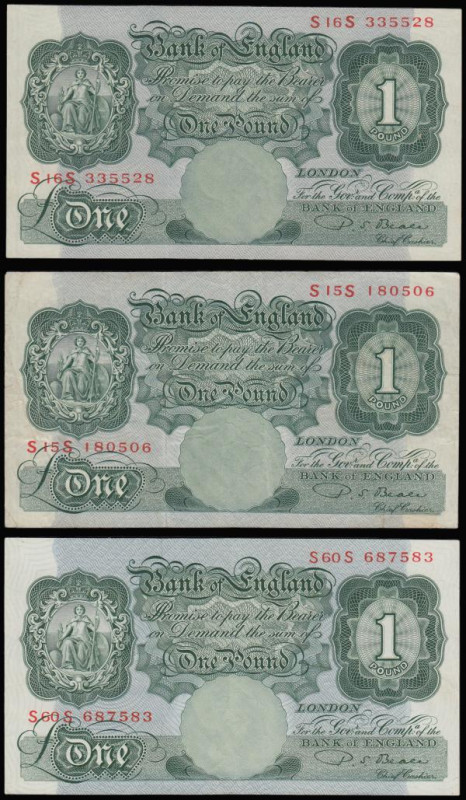 One Pound Beale B269 issued 1950, replacement series (3) prefix S15S Fine, S16S ...