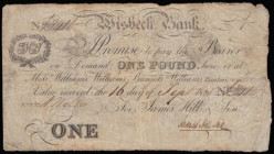Wisbech Bank &pound;1 dated 16 Sept 1825 No.3416 for James Hill & Son (Outing 2384a), about Fine collectable thus and the first example we have offere...