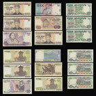 Indonesia (12) 20000 Rupiah 1998 Pick 138d VF with light foxing, 10000 Rupiah 1985 Pick 126a EF, 5000 Rupiah (6) 1980 Pick 120a Fine, 1986 Pick 125a (...