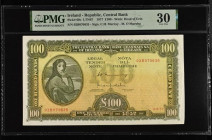Ireland Republic Central Bank &pound;100 Lavery dated 4-4-77, prefix 02B, Pick69c, Very Fine PMG 30