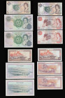 Isle of Man (13) 50 Pounds Dawson (2), 20 Pounds Shimmin (2), 10 Pounds Cashen and Shimmin, 5 Pounds Paul and Cashen, 1 Pound Dawson and Cashen 50p St...