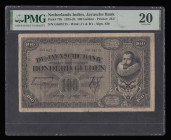 Netherlands Indies Javasche Bank 100 Gulden Batavia 18.1.1928 Pick 73b S/N GG 05713 graded Very Fine 20 by PMG "Security Code Stamp at Issue"