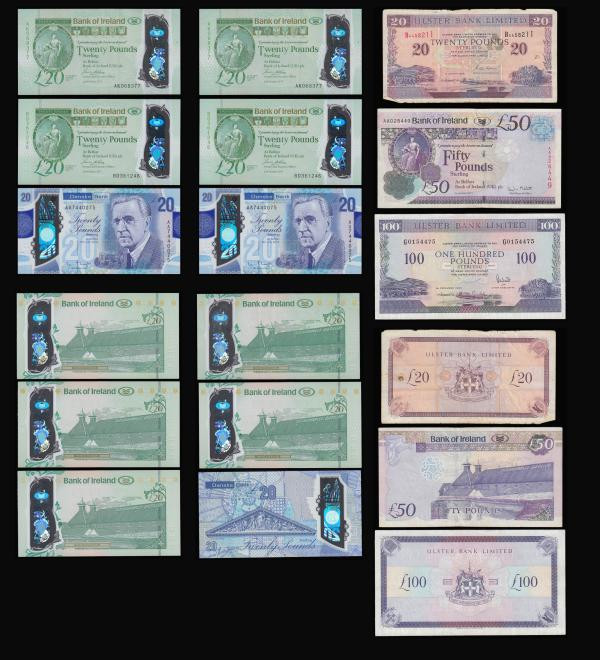 Northern Ireland Allied Irish 5 Pounds 1.12.1984, 10 Pounds 1.4.1987, Bank of Ir...