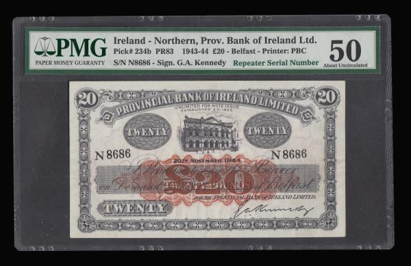 Northern Ireland Provincial Bank of Ireland 20 Pounds Pick 234b (Blake-Callaway ...