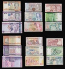 QE II issues, Gibraltar 1 Pound 1986, 5 Pounds Millennium and 1.1.2011, 10 Pound 1.7.1995 and 11.1.2010, 20 Pounds 1.12.2006 and 1.1.2011, Guernsey 1 ...