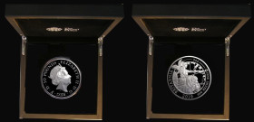 Britannia Ten Pounds 2019 5oz. Silver Proof S.BSH7, nFDC lightly toned in places, in the Royal Mint box of issue with certificate and booklet, only 34...
