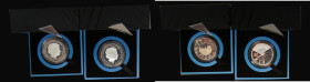 Five Pound Crowns (2) 2012 London Olympic Games - Skyline S.LO55, Silver Proof Piedfort nFDC, 2012 London Paralympic Games, S.LO56 Silver Proof Piedfo...