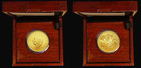 Five Pounds Gold 2024 S.SE19 Matt Finish UNC in the Royal Mint box of issue with certificate and booklet, only 375 pieces issued in this presentation ...
