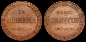 Germany Ticket or Pass - Gropius Brothers, Berlin 38mm diameter in bronze, (c.1827-1850) Obverse: GEBR: GROPIUS, GUT FUR FUNF SILVER GROSCHEN, Reverse...