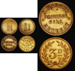 Inn and Pub Tokens (3) Threepence T.Allen, Fish & Quart, Leicester, NEF with some mall spots, Threehalfpence (2) J. Markey - Primrose Hill Retreat (2)...