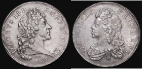 James II and Prince James, Legitimacy of Jacobite Succession 1699, 36mm diameter in silver by N. Roettier, Obverse: Bust right, laureate IACOBVS . II ...