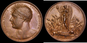 Treaties of Paris 1814-15 41mm diameter in bronze by G. Mills and N.G.A. Brenet, Obverse bust left, laureate, GEORGE PRINCE REGENT MDCCCXVI, Reverse: ...