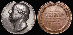 Death of Admiral Duckworth 1817 45mm diameter in silver (?), Obverse: Bust left, ADMIRAL SIR J.T. DUCKWORTH BART GCB, Reverse: Text in 6 lines, within...