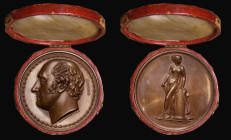George Canning Laudatory Medal 1826 62mm diameter in bronze by A.J.Stothard after F.Chantrey, published by S.Parker of London. Obverse: Bare head of C...