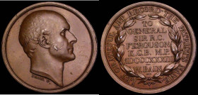 Sir Ronald Crauford Ferguson 1833 49mm diameter in copper, by W. Bain, Obverse: Head of Sir Ronald Ferguson right, Reverse: TO GENERAL SIR R.C. FERGUS...