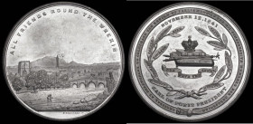 Return of the Conservative M.P.'s for Shropshire 1841, 57mm diameter in White Metal by T. Halliday, Obverse: A sword, sceptre and crown upon a cushion...