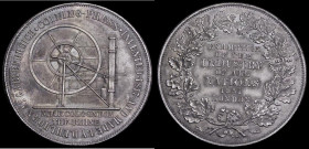 Diedrich Uhlhorn's Coining Press 1851 37mm diameter in silvered bronze, by D.Uhlhorn? Obverse: A coining machine press, COINING PRESS INVENTED 1817. A...