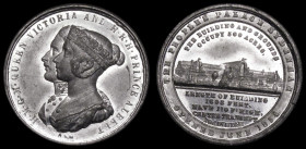 Opening of the Crystal Palace, Sydenham 1854 27mm diameter in White Metal by Allen & Moore, Obverse: Conjoined draped busts of Queen Victoria and Prin...