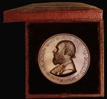 Whitworth Scholarship 1868 57mm diameter in bronze by A.Wyon, Obverse: Bust left draped SIR JOSEPH WHITWORTH . BART :. FRS :. DCL :. LLD .:. Bn DECr X...