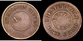 Horse Racing - Chesterfield Race Stand Token, 1830, 24mm diameter in bronze, Obverse: CHESTERFIELD RACE STAND, BUILT 1830, Reverse: ADMISSION TICKET N...