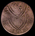 Mint Error - Mis-Strike 18th Century Halfpenny Token 1791 Lancashire - Liverpool 1791,Ship/City Arms, edge: PAYABLE IN LANCASTER LONDON OR BRISTOL, DH...
