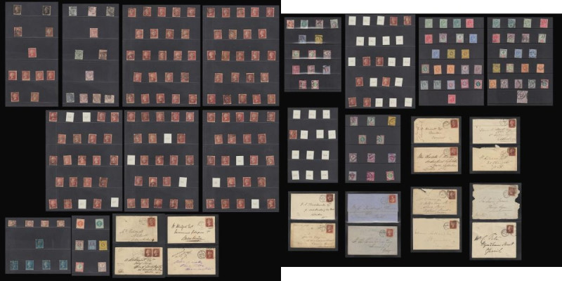 Stamps in an album (220) Victorian issues (166) Penny Blacks (2) Plate Letters G...