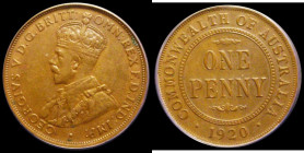 Australia Penny 1920 No Dots KM#23, in an ANACS holder and graded EF40, Rare