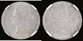 Canada 25 Cents 1872H KM#5 NHC AU53