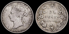 Canada 25 Cents 1881H Fine