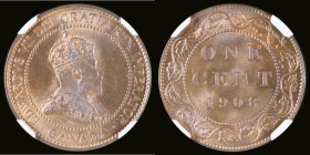 Canada Cent 1908 NGC MS64 RB
