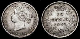 Canada Ten Cents 1871 KM#3 VF cleaned