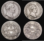France (2) One Franc An 12A, Paris Mint, KM#649.1 Fine/Near Fine, Quarter Franc An 12 Paris Mint KM#653.1 GVF and pleasing