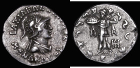 Ancient Greece - Bactrian Kings, Menander I Silver Drachm (155-130BC) Obverse: Bust right in crested helmet BA&Sigma;I&Lambda;E&Omega;&Sigma; &Sigma;&...