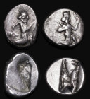 Ancient Greece - Persia - Lydia Achaemenid Empire, Ar Siglos (450-330BC) Persian Imperial Coinage, (2) the first, Obverse: King as archer, kneeling ri...