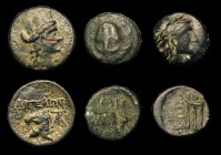 Ancient Greece and Kushan-Sasanian (6) comprising Ancient Greece (5) Apollonia-Pontika, Thrace Ae12, (c.350-300BC) Obverse: Head of Apollo right, laur...