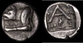Ancient Greece, Argos, Argolis, Ar Hemidrachm (343-146 BC) Obverse: Forepart of wolf left, Reverse: Large A, Eagle standing below, I-E-&Rho;-&Omega;-N...