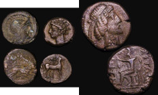 Ancients (3) Ancient Greece (2) Carthage, Zeugitana Ae16, (c.4th to 3rd Century BC) Obverse: Head of Tanit right, Reverse: Horse right, palm tree behi...