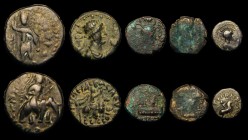 Ancients (5) Kushan Empire (3) Tetradrachm, Soter Megas (c.55-105AD) Taxila. Obverse: Bust right with 4 rays, Reverse: Horseman to right, 8.3 grammes,...