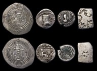 Ancients a mixed group (8) India - Indo-Scythian Kingdoms - Western Satraps Ar Drachm (35-405AD) GVF with excellent portrait, on an irregularly shaped...
