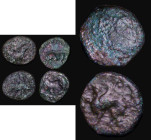 Celtic Bronze Units (3) Catuvellauni and Trinovantes, Cunobelin (c.10-41AD). Obverse: Helmeted Roman-style bust right, Reverse: Sow standing right, BM...
