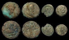 Roman (9) Ae2 Magnentius (350-353AD) Lyons, Obverse: Bust right, diademed, draped and cuirassed, D N MAGNENTIVS PF AVG, Reverse: Emperor standing left...