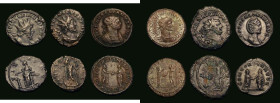 Roman Ae Antoninianus (6) Salonina (253-268AD) Obverse: Bust right, draped and diademed, on crescent, CORN SALONINA AVG, Reverse: Gallienus and Saloni...