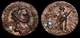 Roman Ae Antoninianus Carausius (286-293AD) Obverse: Bust right, draped and radiate, IMP C CARAVSIVS AVG, Reverse: Providentia standing left holding s...