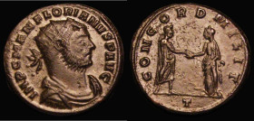 Roman Ae Antoninianus Florian (June to August 276AD) Siscia Mint. Obverse: Bust right, radiate, draped and cuirassed, IMP C M FLORIANVS P AVG, Reverse...